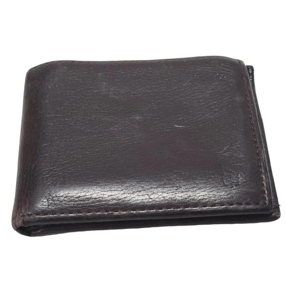 Vintage Polo Ralph Lauren Men's Dark Brown Leather Bifold Billfold Wallet